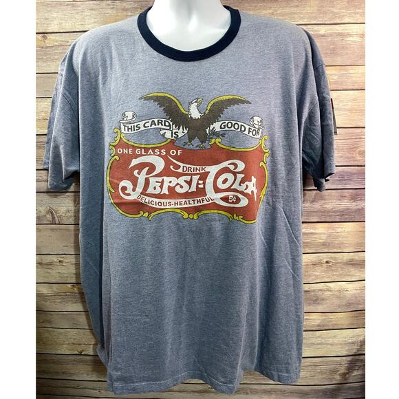 Pepsi-Cola Men's T-ShirtRetro 1940's Logo Design ~ Light Blue Size 2XL - Picture 1 of 9